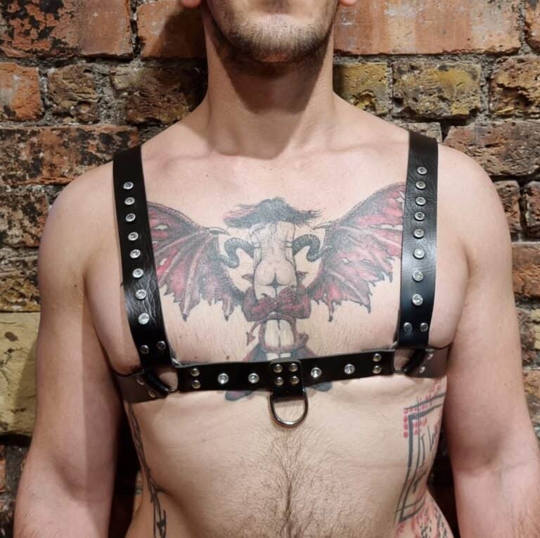 Gothic Twilight Couture - H Harness with Crystals for Men - Exclusive to FAB.LONDON - Vegan