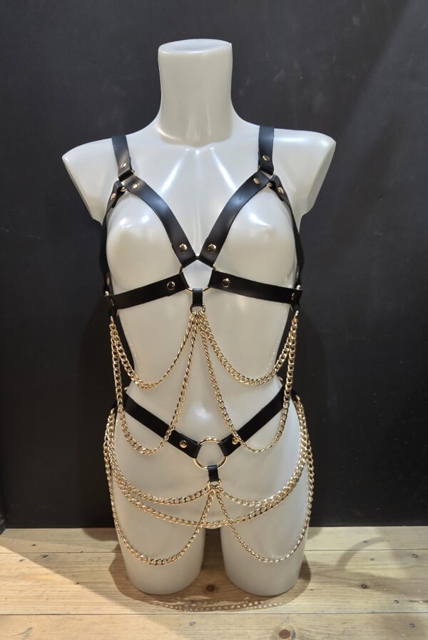 PROVOCATEUR - Set - Adi - Cage Bra & Belt - Chains